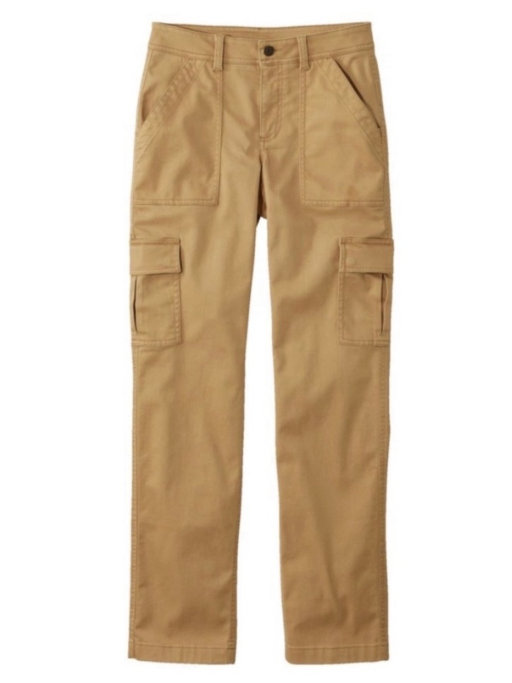 L.L. Bean NWT Women's Comfort Stretch Cargo Pants Straight Leg Barley Tan 12 R